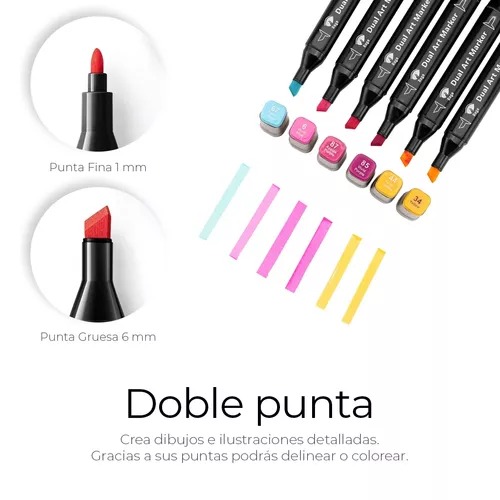 Miniatura 3 de 80 Plumones Doble Punta